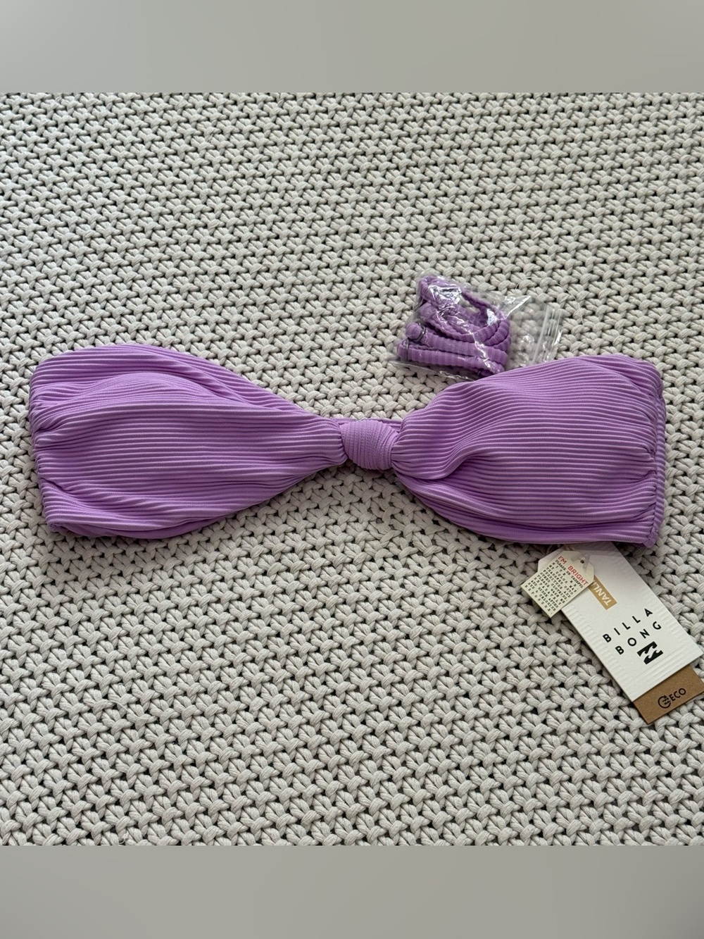 NWT Billabong Tanlines Lulu Bandeau Bikini Top - Size Large